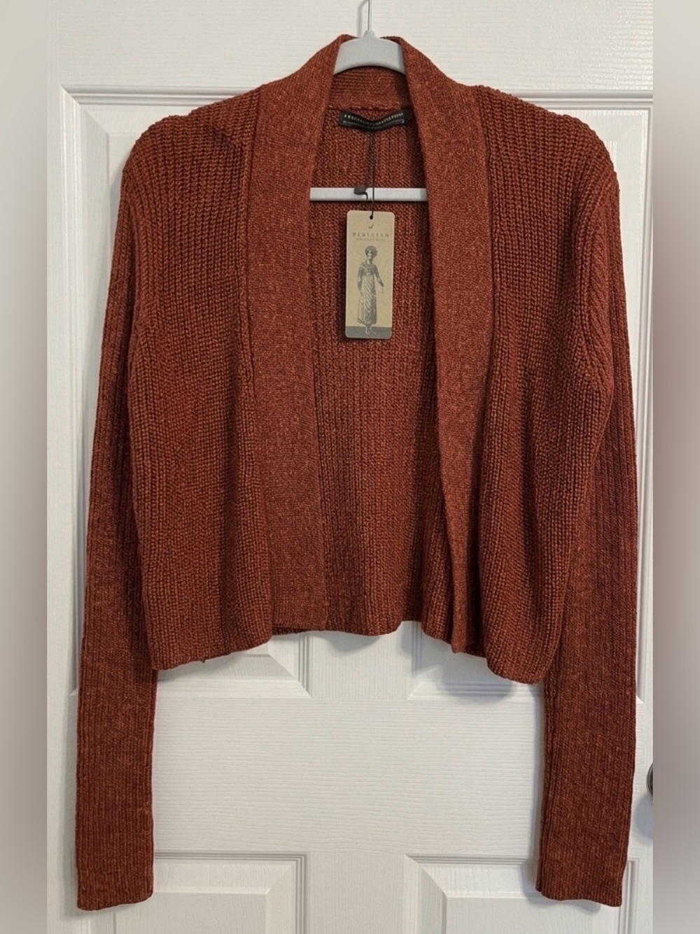 NWT Peruvian Connection 100% Pima Cotton Diana Shrug Cardigan in Spice Size S